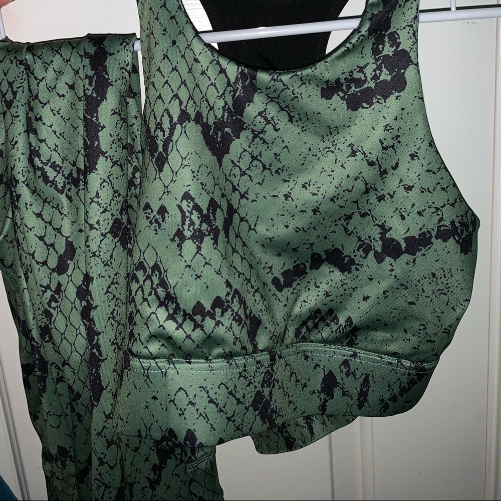 Reptile/Snakeskin Leggings and Bra Set
